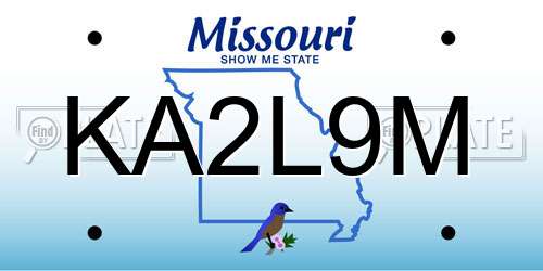KA2L9M Missouri License Plate