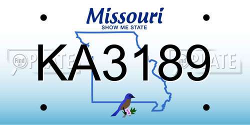 KA3189 Missouri License Plate