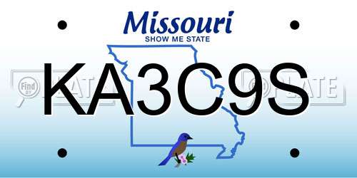 KA3C9S Missouri License Plate