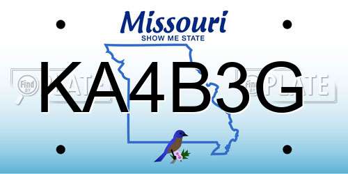 KA4B3G Missouri License Plate