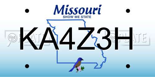 KA4Z3H Missouri License Plate
