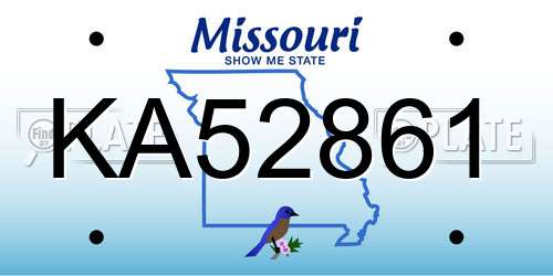 KA52861 Missouri License Plate
