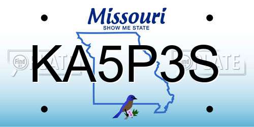 KA5P3S Missouri License Plate
