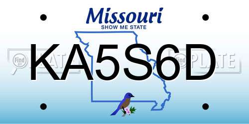 KA5S6D Missouri License Plate
