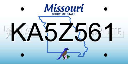 KA5Z561 Missouri License Plate