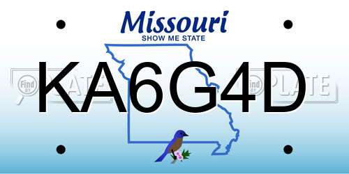 KA6G4D Missouri License Plate