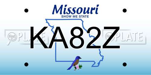 KA82Z Missouri License Plate