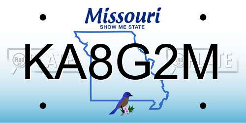 KA8G2M Missouri License Plate