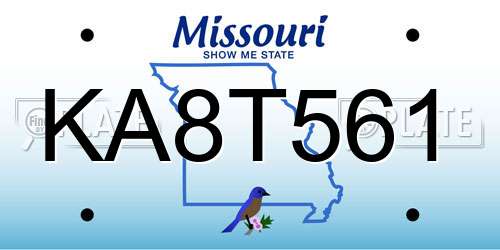 KA8T561 Missouri License Plate