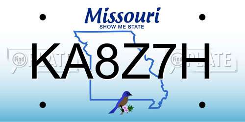 KA8Z7H Missouri License Plate