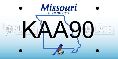 KAA90 Missouri License Plate