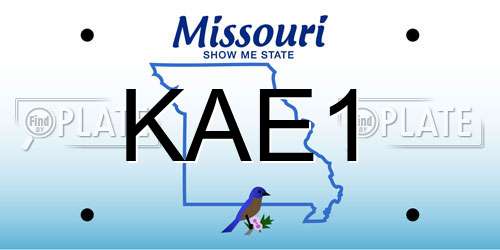 KAE1 Missouri License Plate