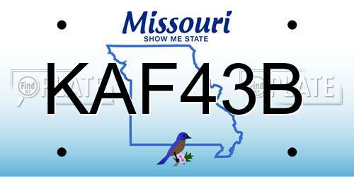 KAF43B Missouri License Plate