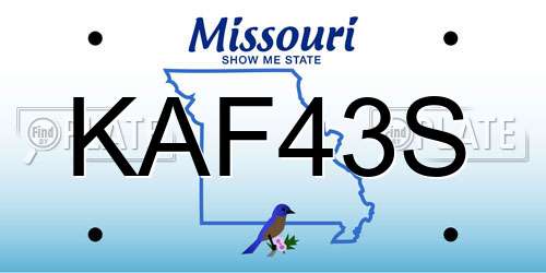 KAF43S Missouri License Plate