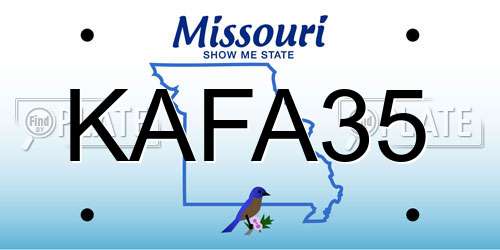 KAFA35 Missouri License Plate