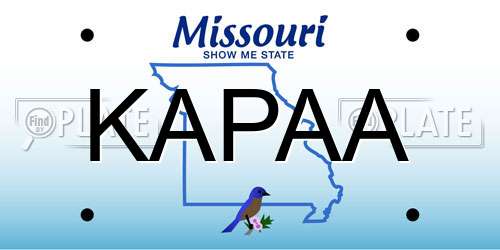 KAPAA Missouri License Plate