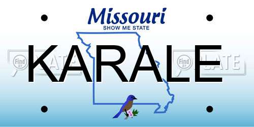 KARALE Missouri License Plate