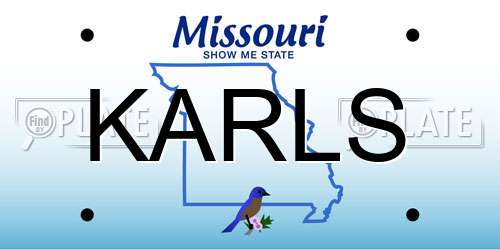 KARLS Missouri License Plate