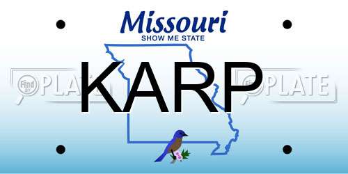 KARP Missouri License Plate