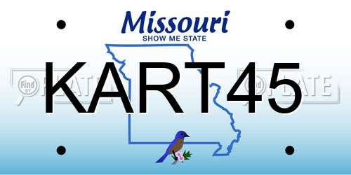 KART45 Missouri License Plate