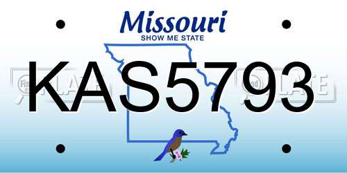 KAS5793 Missouri License Plate