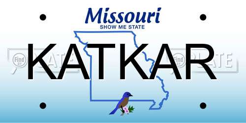 KATKAR Missouri License Plate