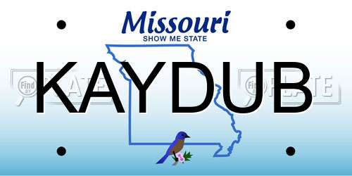 KAYDUB Missouri License Plate