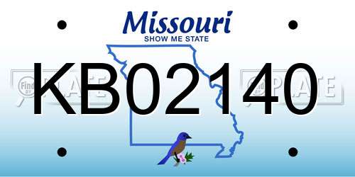 KB02140 Missouri License Plate