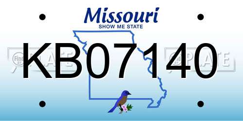 KB07140 Missouri License Plate