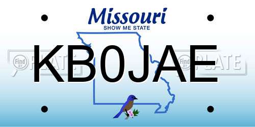 KB0JAE Missouri License Plate