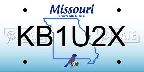 KB1U2X Missouri License Plate