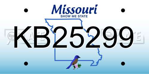 KB25299 Missouri License Plate