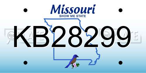 KB28299 Missouri License Plate