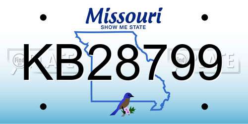 KB28799 Missouri License Plate