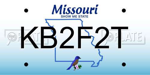 KB2F2T Missouri License Plate