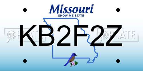 KB2F2Z Missouri License Plate
