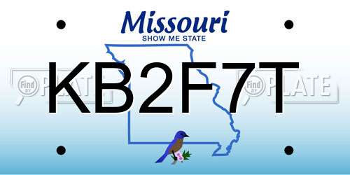 KB2F7T Missouri License Plate