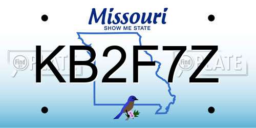 KB2F7Z Missouri License Plate