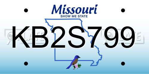 KB2S799 Missouri License Plate