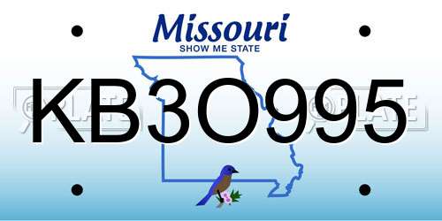 KB3O995 Missouri License Plate