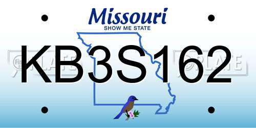 KB3S162 Missouri License Plate