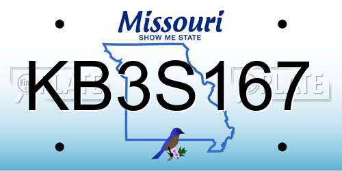 KB3S167 Missouri License Plate