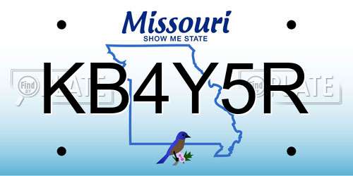 KB4Y5R Missouri License Plate