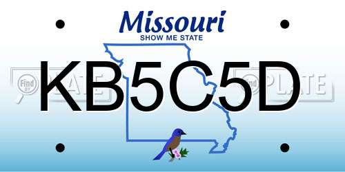 KB5C5D Missouri License Plate