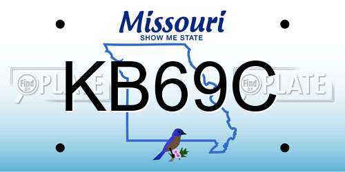 KB69C Missouri License Plate