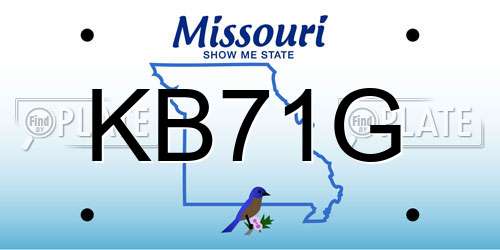 KB71G Missouri License Plate