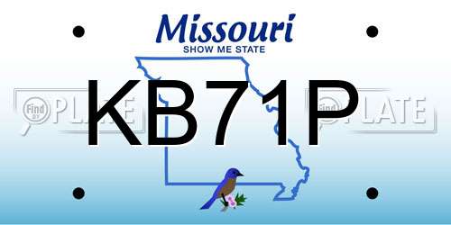 KB71P Missouri License Plate