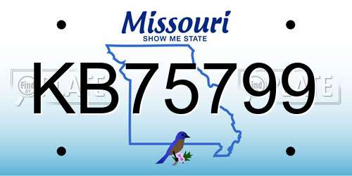 KB75799 Missouri License Plate