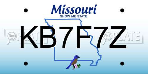KB7F7Z Missouri License Plate