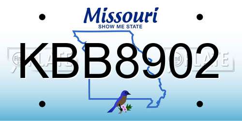 KBB8902 Missouri License Plate